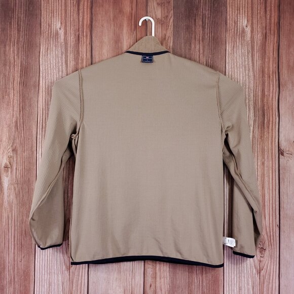 Vineyard Vines Mens Size Large Grid Fleece Full Zip Jacket Brown Whale Warm - Picture 4 of 14